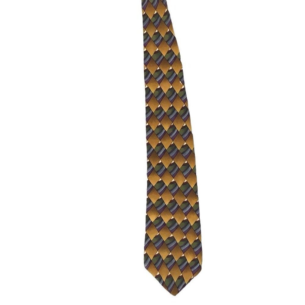 J Garcia Clockworks Collection Eight Mens Neck Tie Multicolor 100% Silk Orange